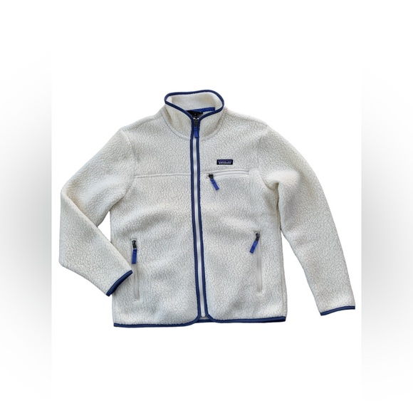 Patagonia Women's Size Small Retro Pile Fleece Jacket in White Natural Outdoors